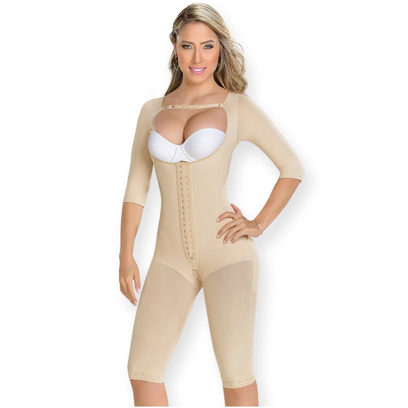 Quarter Sleeves Powernet Bodysuit Shaper